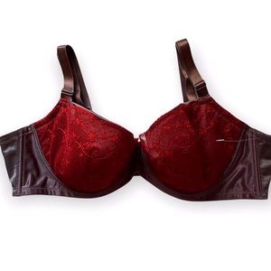 Womans Ruby Red Lace / Tan Bra 38c -40d